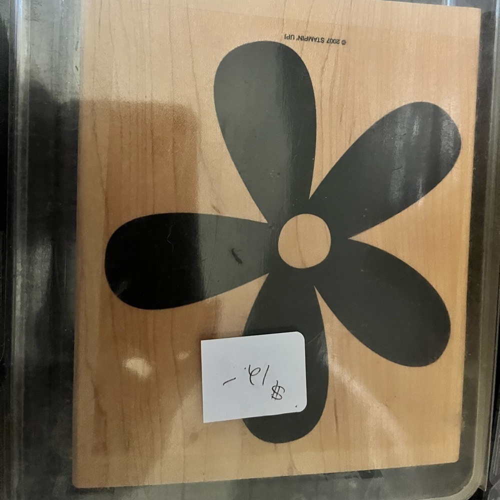 Stampin Up Large 5 Petal Daisy Blossom Flower Mounted Rubber Stamp 5" X 5" 2007